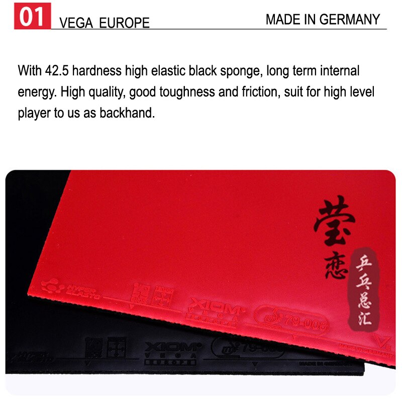 Originele Xiom Vega Europa Tafeltennis Rubber 79-008 Hoge Elastische En Spin Beroep Rubber Gemaakt In Duitsland