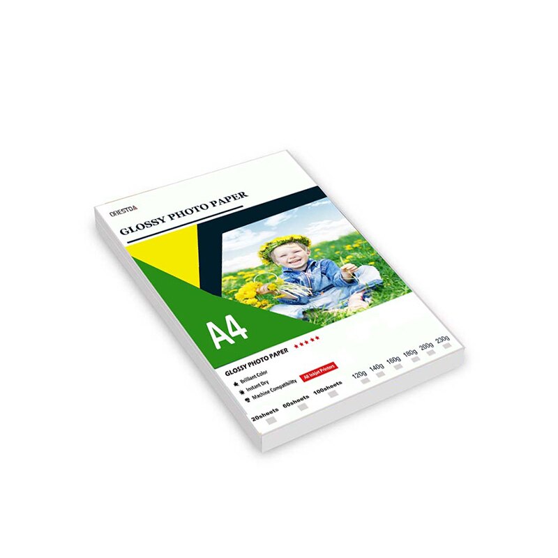A4 100 Sheets Photo Paper Glossy Printer Photographic Paper High-gloss Paper For Inkjet Printer Office