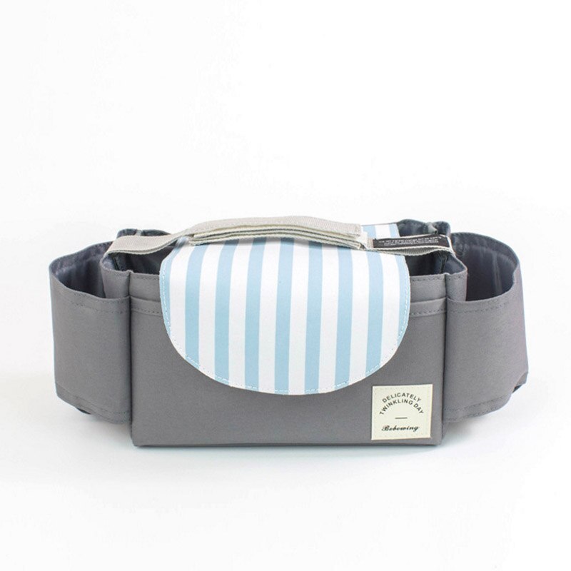 Baby Diaper Bags Nappy Bags For Stroller Organizer Mummy Diaper Bags Hanging Carriage Waterproof Pram Buggy Cart Bottle Bag: Grey Blue 12x35x12cm