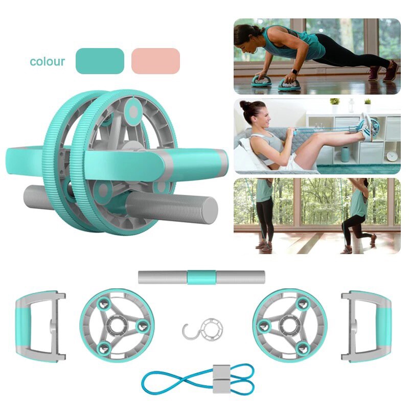 Sport Ab Roller Wiel 14-In-1 Ab Roller Kit Push Up Handgrepen Grips Thuis Workout Apparatuur Core en Abdominale Trainers