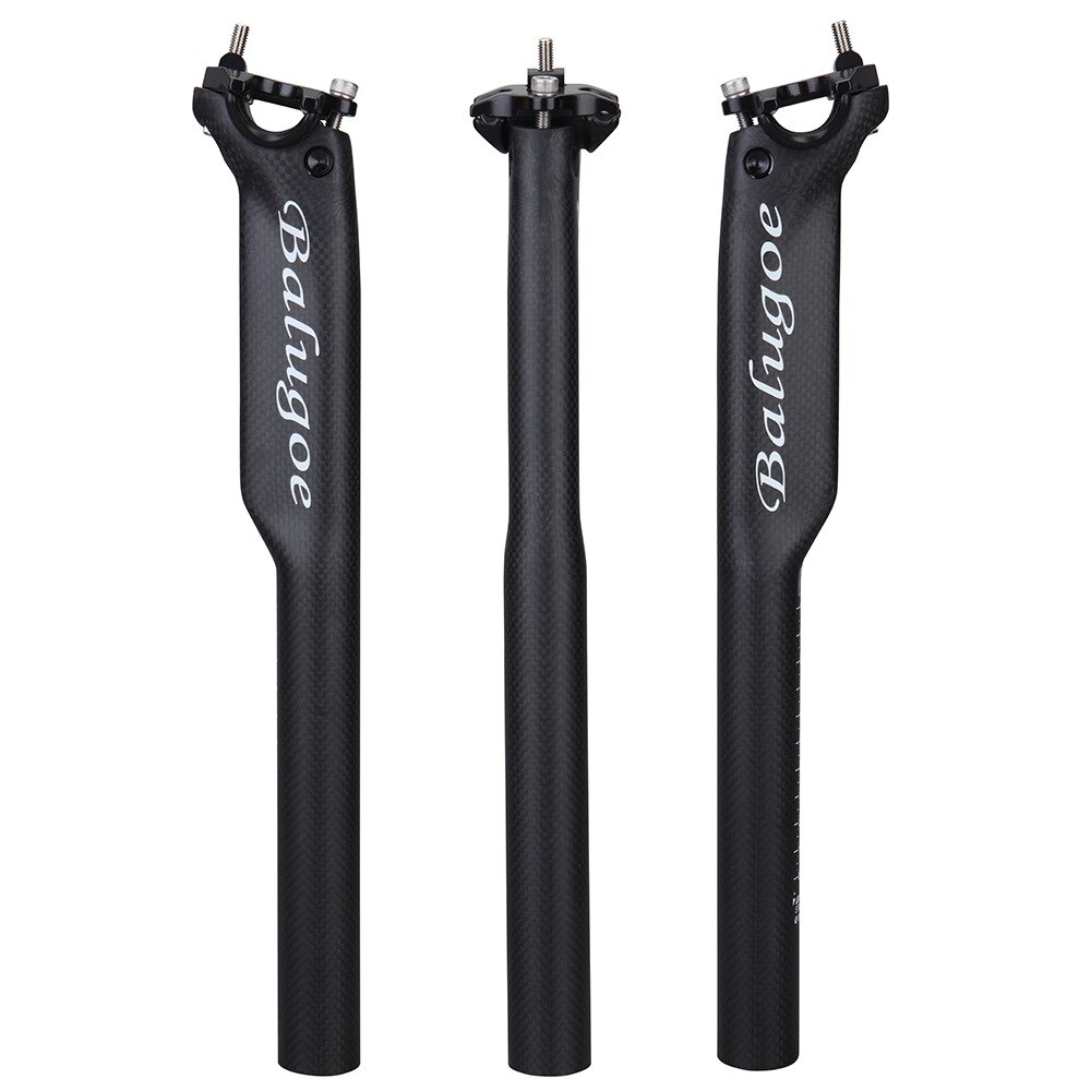 Balugoe Mtb 3K Carbon Fiets Zadelpen Zadelpennen Fiets Koolstofatomen Zadelpen Racefiets Zadelpen 27.2/30.8/31.6*350Mm Offset Tegenslag
