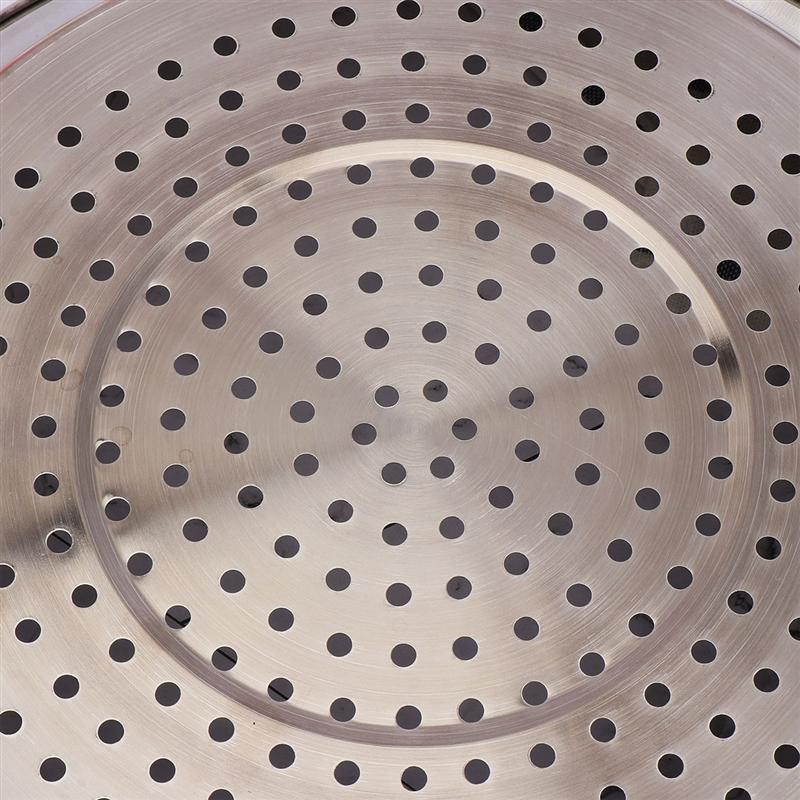 Plato humeante de acero inoxidable con agujeros, vaporizador grueso, utensilios de cocina