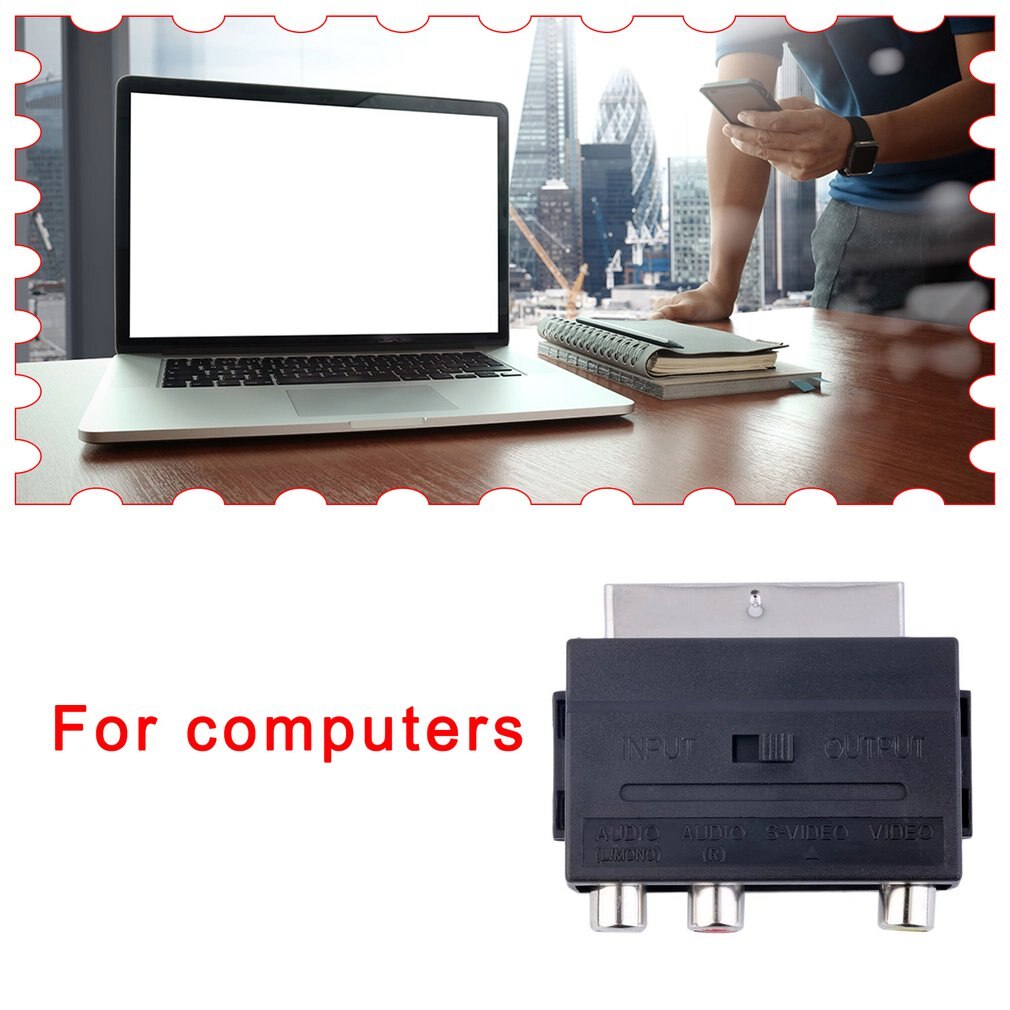 1.5M Scart To 3 RCA Scart Audio Video TV/DVD Male Cable Lead Switch Composite Cable Durable PVC Jacket