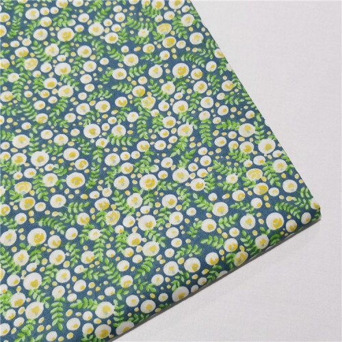 Tela de sarga de algodón con hojas verdes, tejido acolchado de 160x50cm por medio metro para costura DIY de sábanas de cama: Cotton Fabrics 05