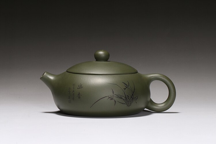 På rea märkta yixing zisha tekanna chahu platta xishi krukor äkta lila lera original malm kungfu tekanna boll-infuser hål: Grön lera
