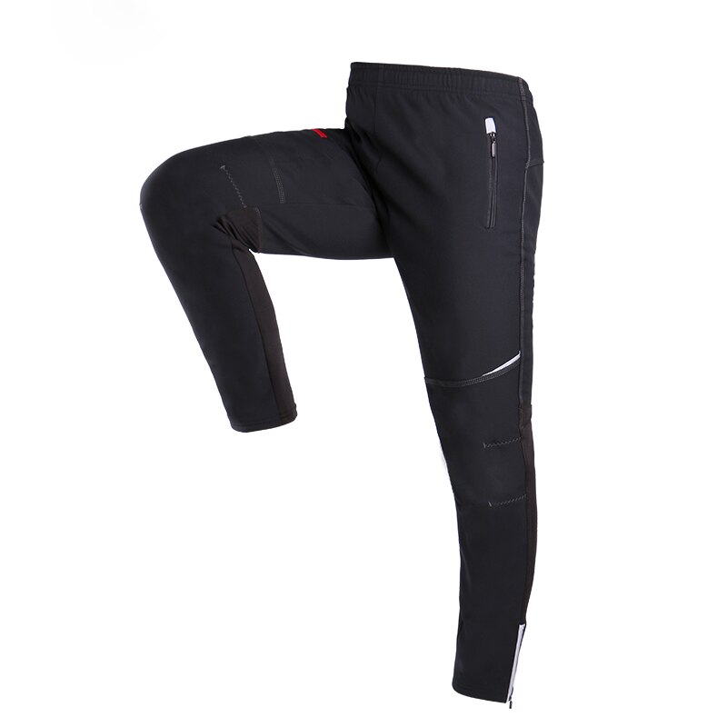 Termisk fleece vinter cykelbyxor herr långa cykelbyxor varma fickor cykel mtb sportbyxor vindtäta cykelkläder