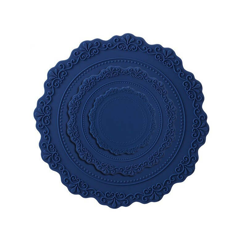 Dining Table Retro Embossed Craft Silicone Placemat European Style Lace Insulation Plate Mat Anti-scald Coaster Table Pads