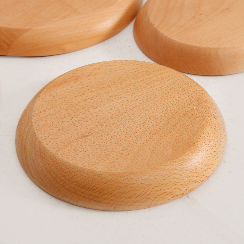 (5 stks) 12 cm 15 cm Ronde Houten Plaat Kind Dessertbord Afternoon Tea Koffie Schotel