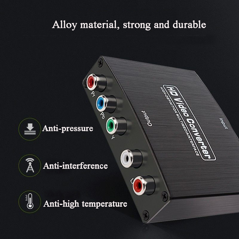 1080P HDMI-compatible to RGB Component 5 RCA YPbPr Video R/L Audio Converter Adapter For PC DVD HDTV Monitor Projector Splitter