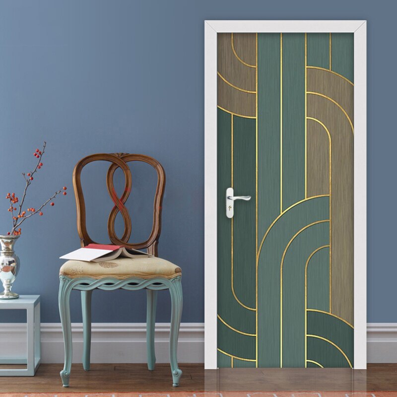 thumbnail: 3D Bos Deursticker - Zelfklevende Muurschildering - 90x200cm - Verwijderbaar - PVC Materiaal