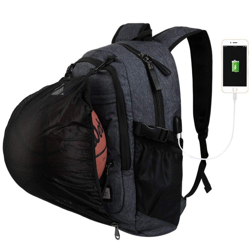 Menn sport basketball ryggsekk laptop skolesekk for tenåringer gutter fotball ball bag bag hann med fotball basketball nett