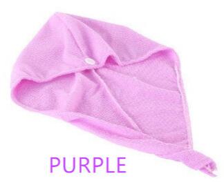 Super Absorberende Voor Lange Krullend Haar Handdoek Met Knop Voor Hoofd Anti-Frizz Microfiber Handdoek Tulband Twist Haar Cap reizen Handdoeken: purple