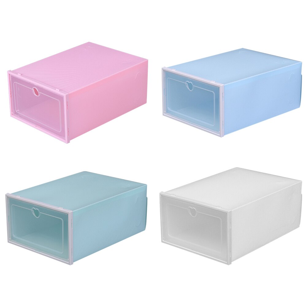 1pc Transparent shoe box storage shoe boxes thickened dustproof shoes organizer box can be superimposed combination shoe cabinet