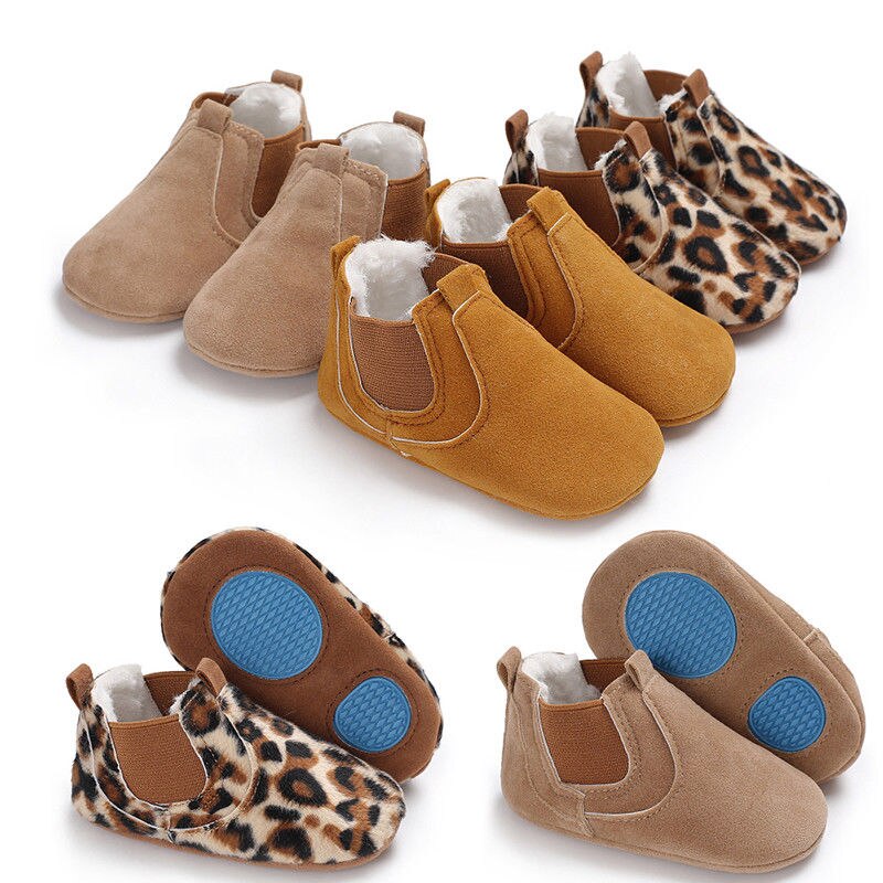 Léopard chaussures en cuir antidérapantes bébé | À semelle souple, chaussures confortables pour bébés garçons et filles,