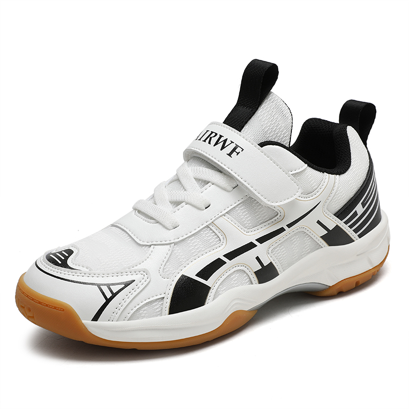 Badmintonschoenen voor jongens, trainingsschoenen, sportschoenen voor binnen en buiten, antislip en slijtvast, ademend mesh, tafeltennissneaker.: Wit / 40
