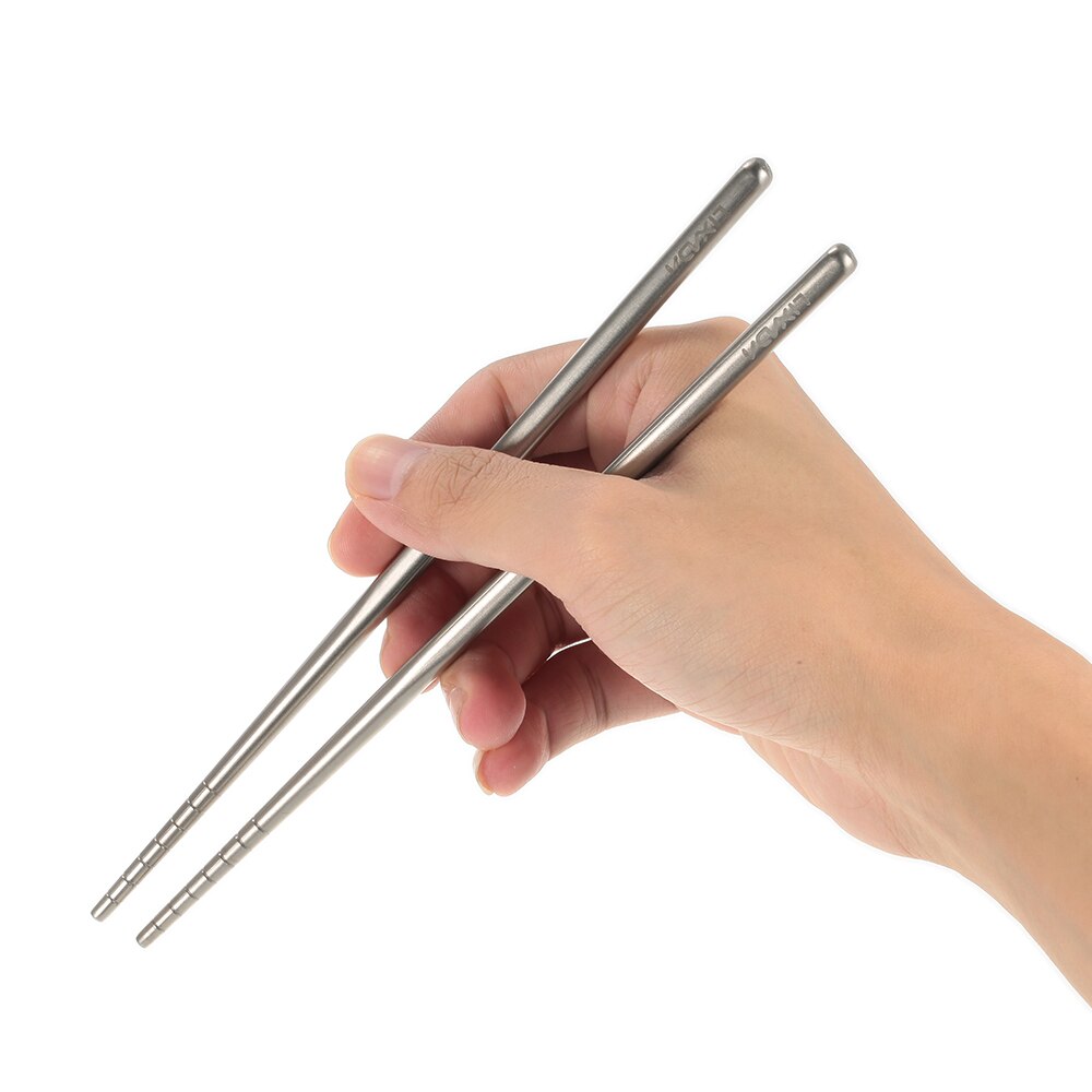 Palillos chinos Lixada 1 par de palillos chinos de titanio portátiles exquisitos Palillo Chino antideslizante para Sushi palillos chinos reutilizables Coreanos