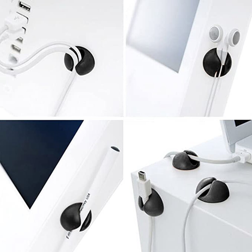 Car Data Cord Cable Mount Wires Fixing Clips Desk Wall USB Wire Cable Line Fastener Clip Organizer Auto Line Clips