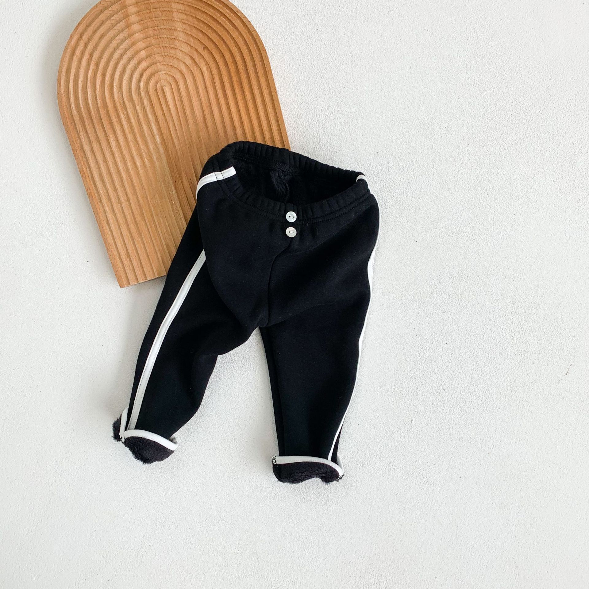 Winter Thicken Kinderen Harembroek Voor Baby Jongens Broek Kinderen Casual Broek Effen Kleuren Baby Meisjes Warm Leggings: K2091black / 3T