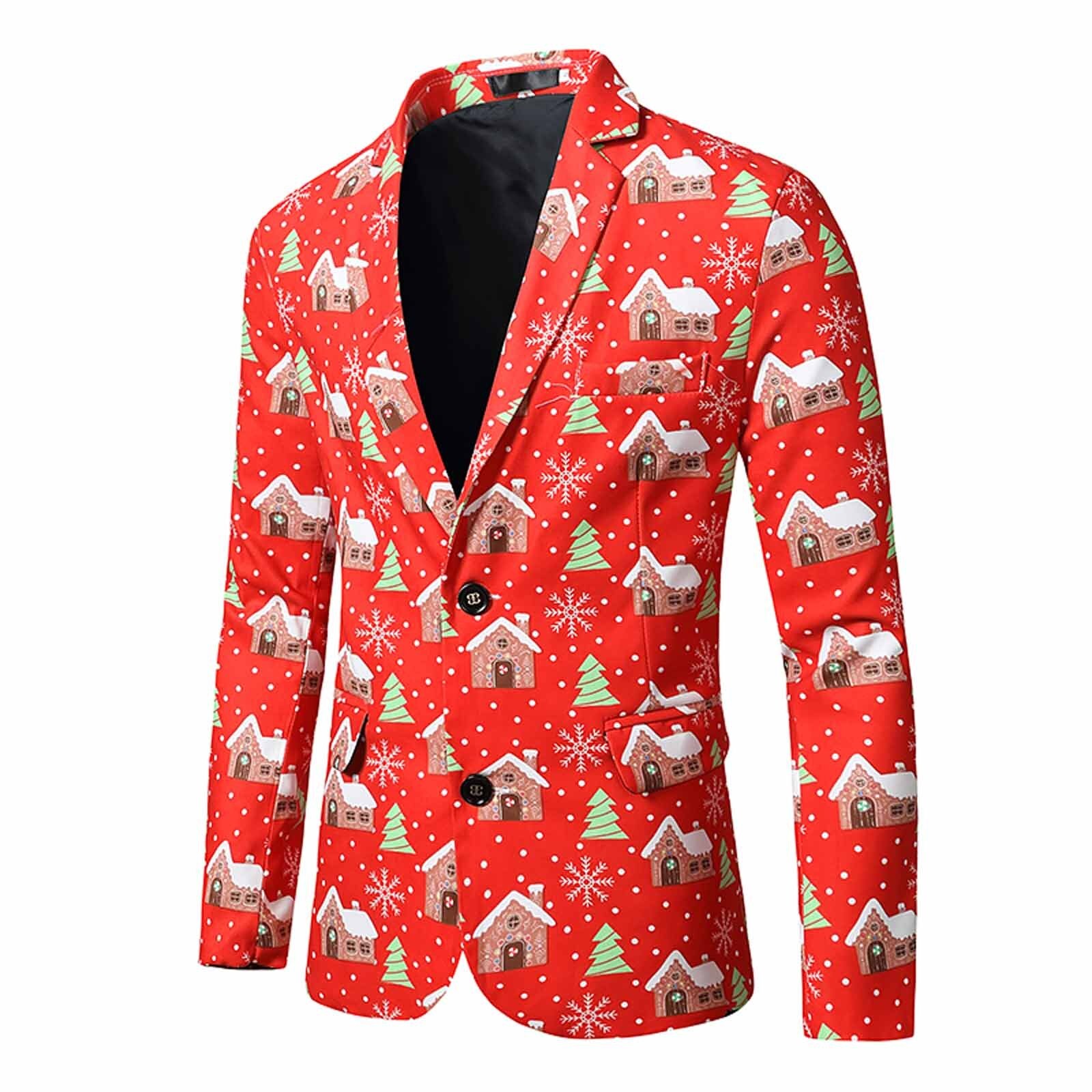 herren Anzug Weihnachten Mantel Jacke Passenden Neuheit Schneemänner Erwachsene Weihnachten Phantasie Kleid Männer outover Jacken: S