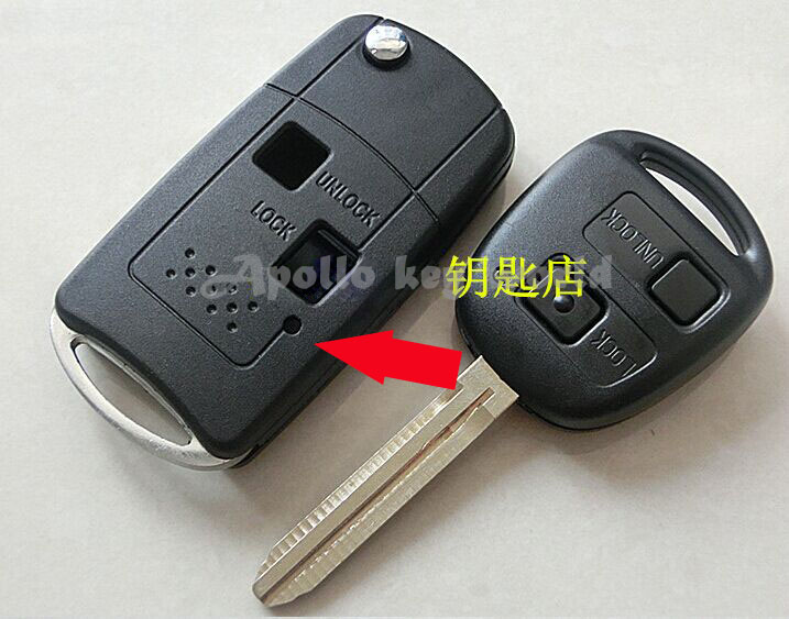Keyless Entry 2 Knoppen Gewijzigd Flip Vouwen Handzender Case Shell Voor Toyota Camry Prado Ville RAV4