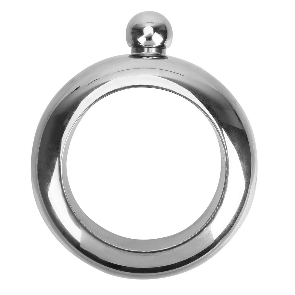 3.5 oz armbanden heupfles drinkgerei accessoires voor whisky wodka alcohol armband wijnfles ronde chique heupfles: Zilver