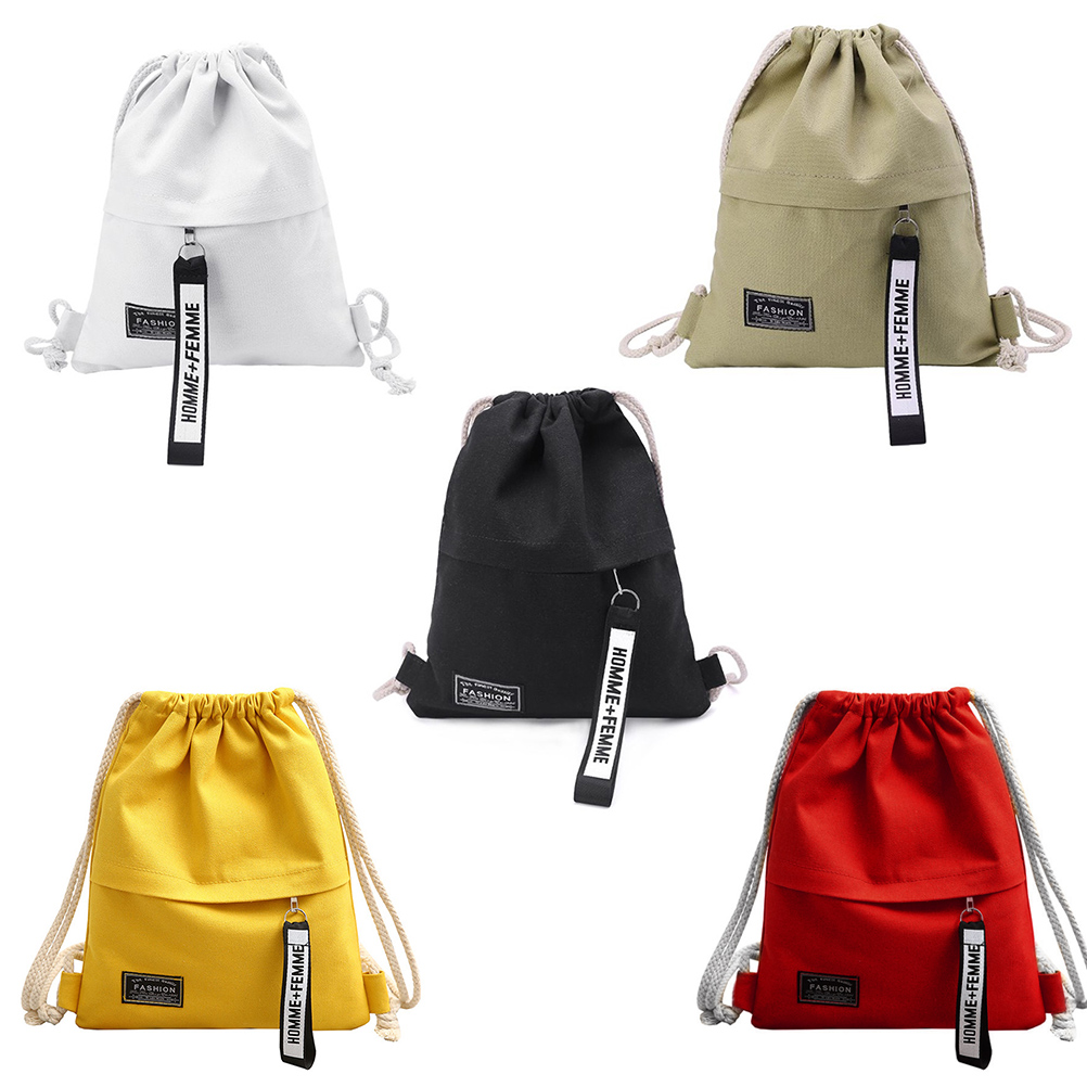 Vrouwen School Gym Tasje Cinch Sack Canvas Storage Pack Rugzak Rugzak Pouch Mochila Tasje Reizen Rugzakken