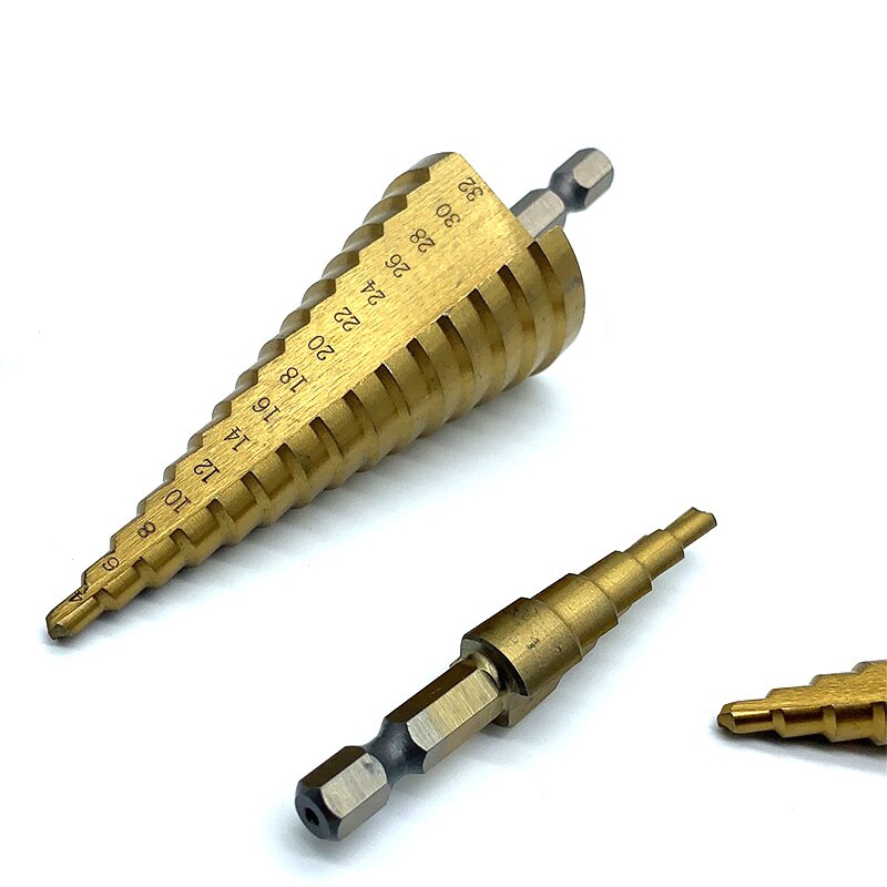 Hss Titanium Stap Boor 4-12/4-20/4-32 Mm Stap Cone Snijgereedschap Staal Houtbewerking Metal boor-Bits