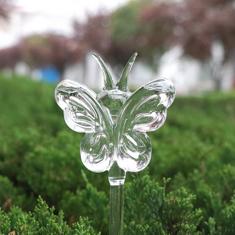 Cristal de agua para plantas autoriego de agua para plantas er, planta de vidrio portátil, flores, alimentador de agua, decoración de autoriego, latas de agua: Butterfly