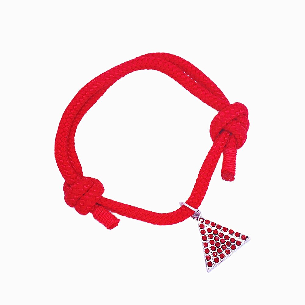 Ultimi nuovi eleganti regolabili in Nylon rosso con intarsio di diamanti intarsio greco Soror nove bracciali a forma di triangolo Delta per donna