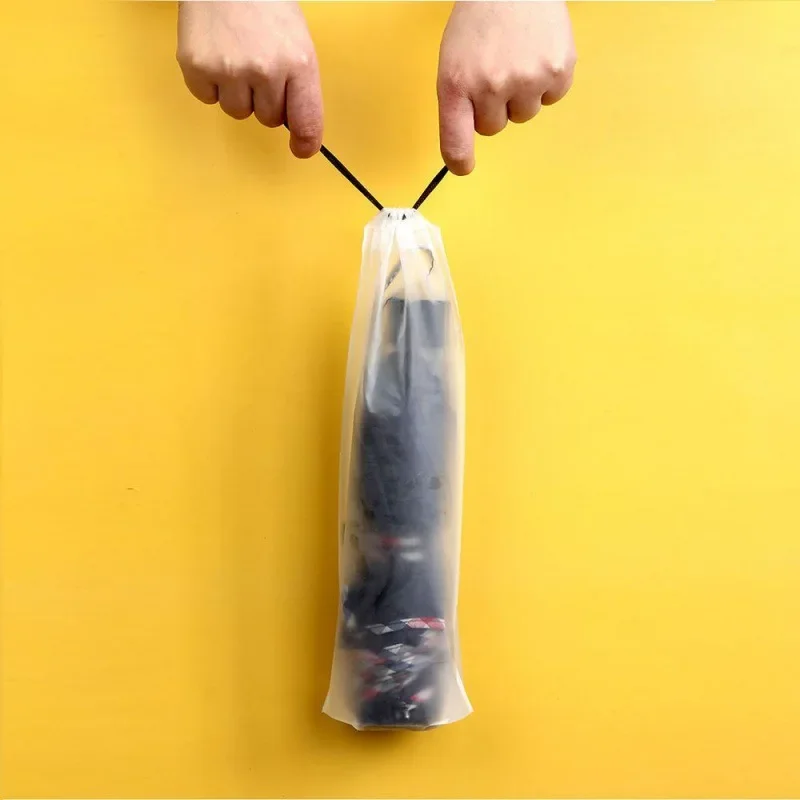 Doorschijnende paraplu-opbergtas Draagbare tas met trekkoord Herbruikbare waterdichte paraplu-opberghoes Home Organizer Supplies