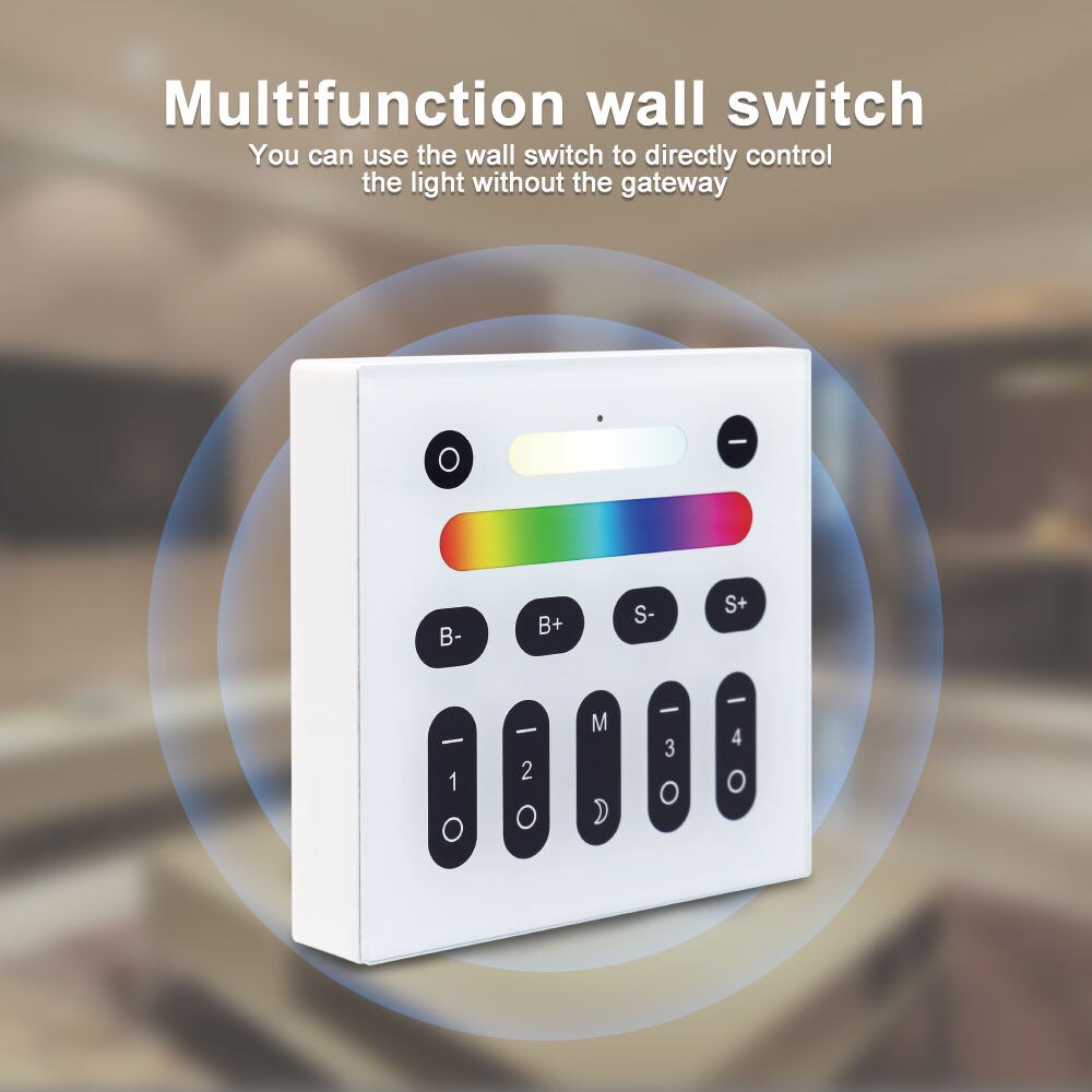 2.4G RGBW Controller,DC12V/DC24V,Color and Brightness Adjustable,for RGBW LED Strips,Spotlights,Rigid Bar light,Linear lights