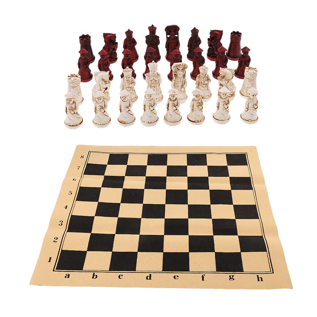 Antique Chess Set Soldiers Chess Pieces Set Collectible