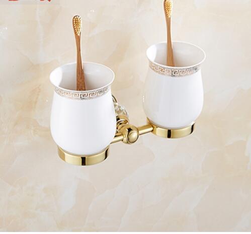 Clear Crystal Bathroom Accessories Sets Silver Polished Gold Towel Rack Toilet Brush Holder Solid Brass Bathroom Hardware Sets