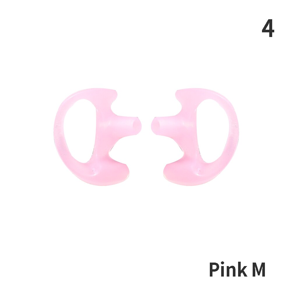 2Pcs Ear Molds Soft 2-Way Radio Earmold Replacing Earpiece Insert For Acoustic Coil Tube Audio Kits Headphone Accessories: pink M