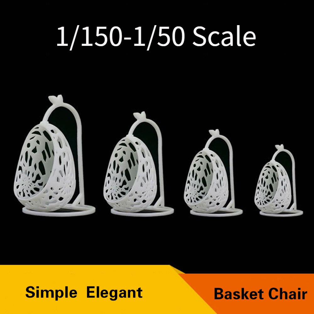 DIY Model Making ABS Hanging Chair Modeling Toys 1:150-1:50 Scale Cabin Chair Micro Landscape Crafts Doll House Park Decoration