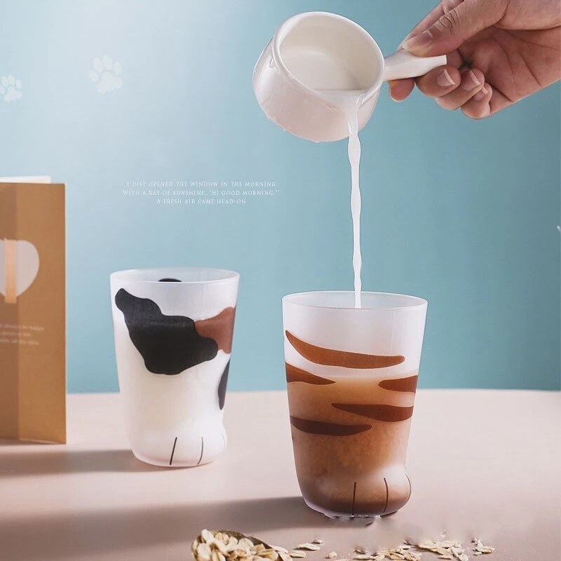 Tasse à café en porcelaine avec pattes de tigre en verre, pour le bureau, 300Ml