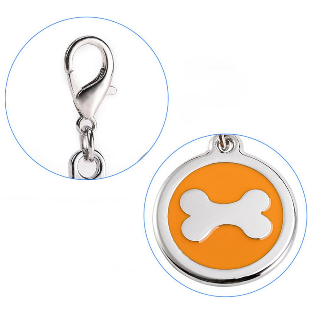 Porte-clés en métal gravé Anti-perte pour chien, fournitures de décoration pour animaux de compagnie, accessoire de collier en os pour chiot et chat d'extérieur