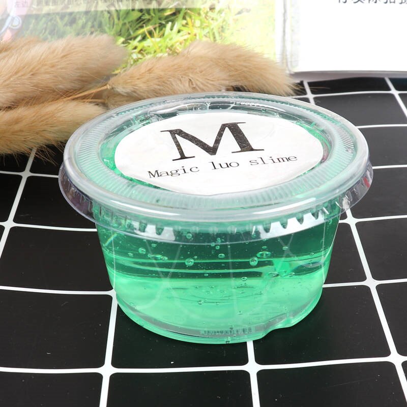 110ml plasticine fluffy slime polymer ler super let blød bomuld charms til slim kit antistress legetøj: Grøn