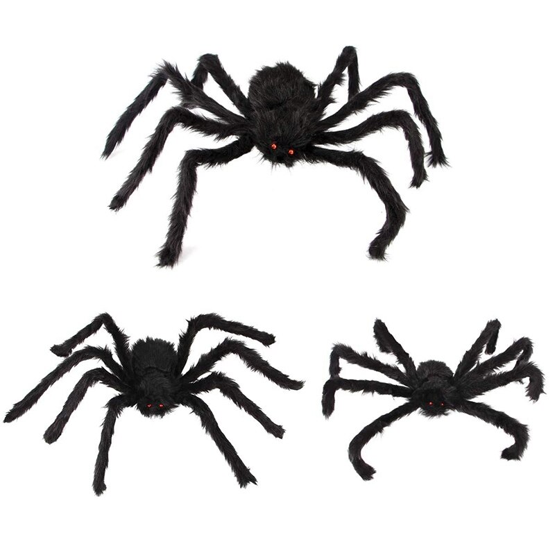 Halloween Spider Decoraties Scary Giant Spider Set Met 3 Grote Nep Spider Voor Venster En Yard Outdoor Halloween Decor