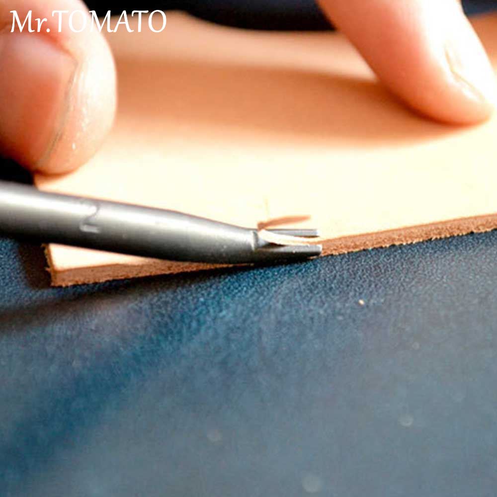 Læder håndværk værktøj 0.6/0.8/1/1.2/1.4 mm træ håndtag kant skråning affasning læder håndværk kniv syning skæreværktøj