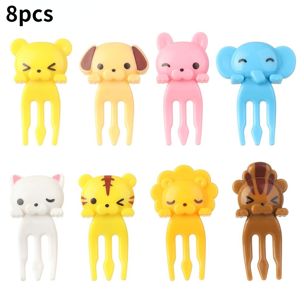 10/30Pcs Bento Gemüse Geschirr Nette Mini Kleinkind Kinder Obst Gabeln Zahnstocher Kinder Essen Picks Cartoon Tier Bauernhof: 17
