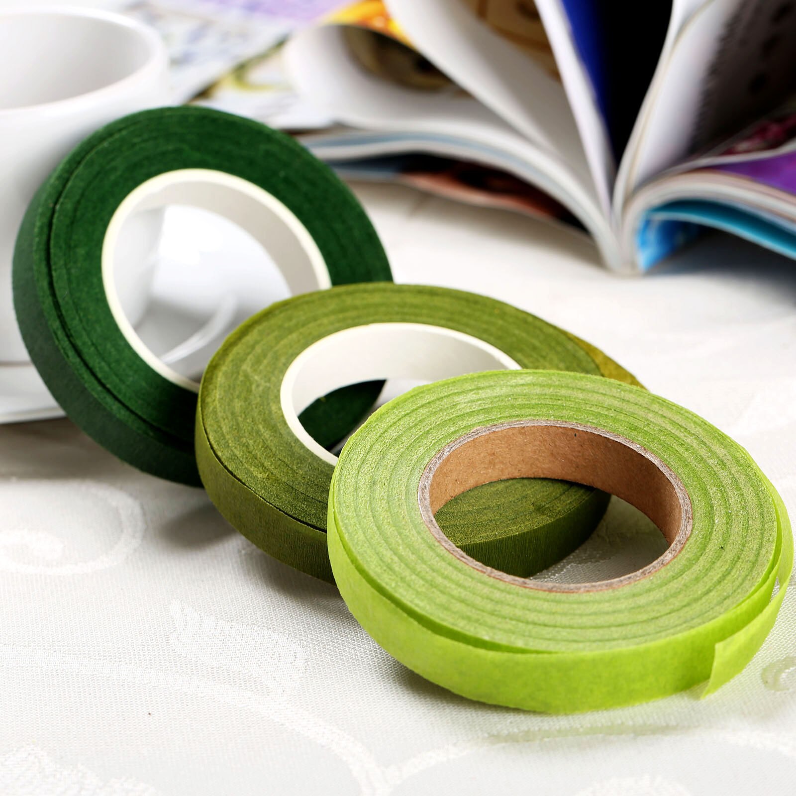 30 yard självhäftande tejp florist stamtejp tråd blomarbete återförslutningsbar elastisk tejp wrap stam kransar dia 12mm