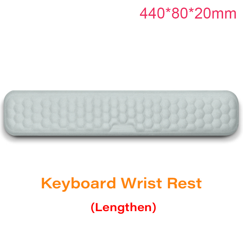 Reposamuñecas para teclado de oficina, almohadilla de ratón de espuma viscoelástica, soporte de muñeca, reposabrazos ergonómico para portátil, accesorios de ordenador de oficina: BLANCO