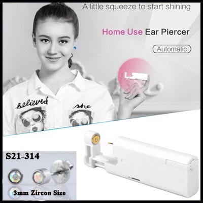 2 pièces oreille clou pistolet jetable aseptique ménage oreille Piercing pistolet Portable oreille Piercing pistolet groupe stérilisé oreille Piercing unité: S21-314