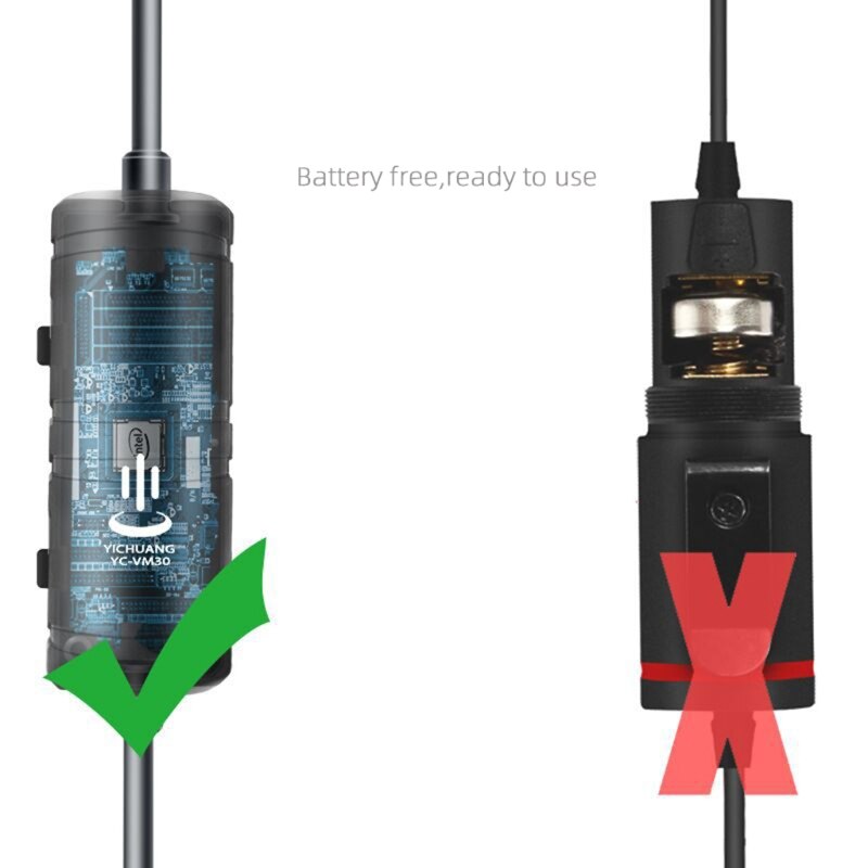 Mini 3.5mm Plug Condenser Microphone VM10-R 6M Lavalier Microphone null