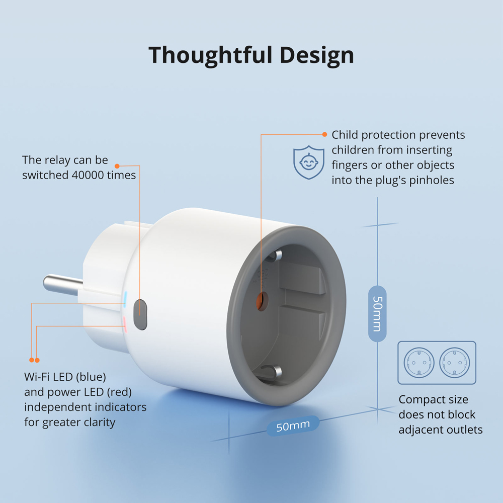 SONOFF S60 EU 16A iPlug Wi-Fi sprytny gniazdo elektryczne 1-5szt. Zabezpieczenie przed przeciążeniem Inteligentny pilot zdalnego sterowania przez eWeLink Alexa Google IFTTT