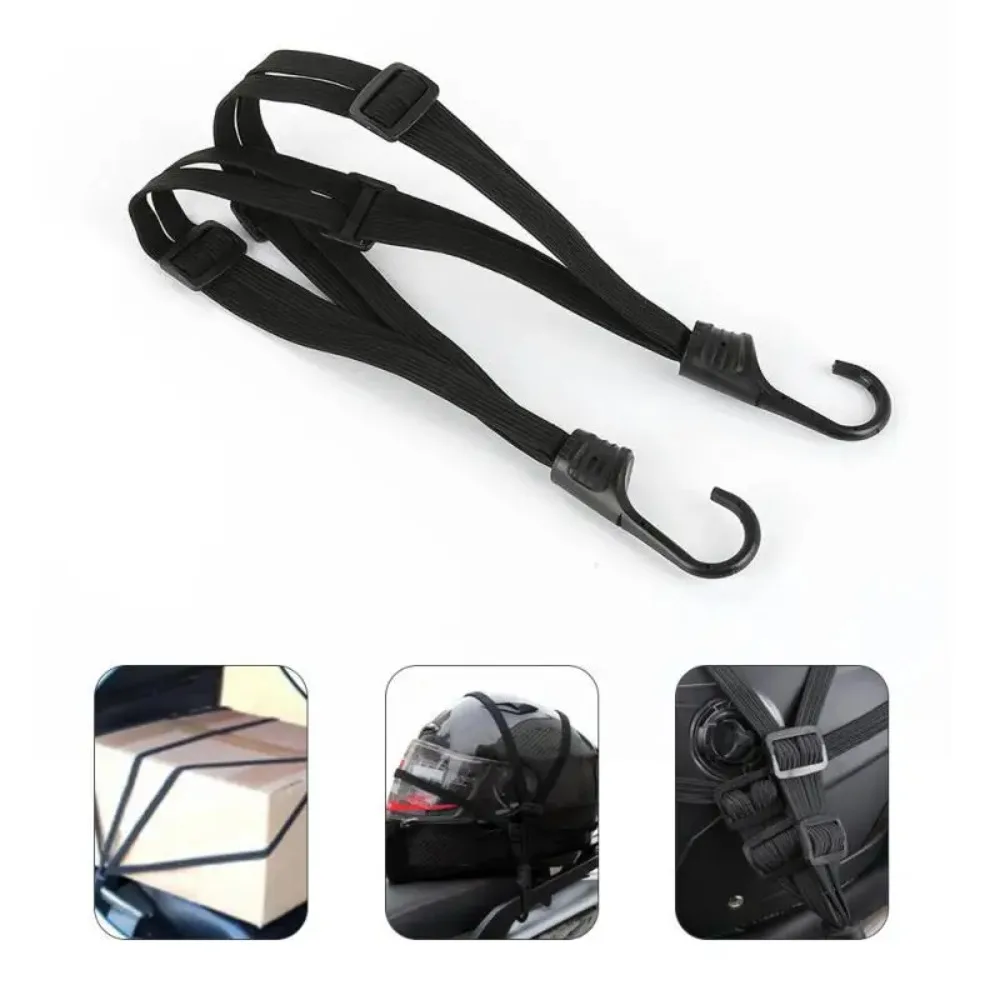 24 "/60Cm En 35.4"/90Cm Motorhelm Bagage Touw Bungee Cord Bagage Helm Intrekbare Elastische Band Met 2 Haken