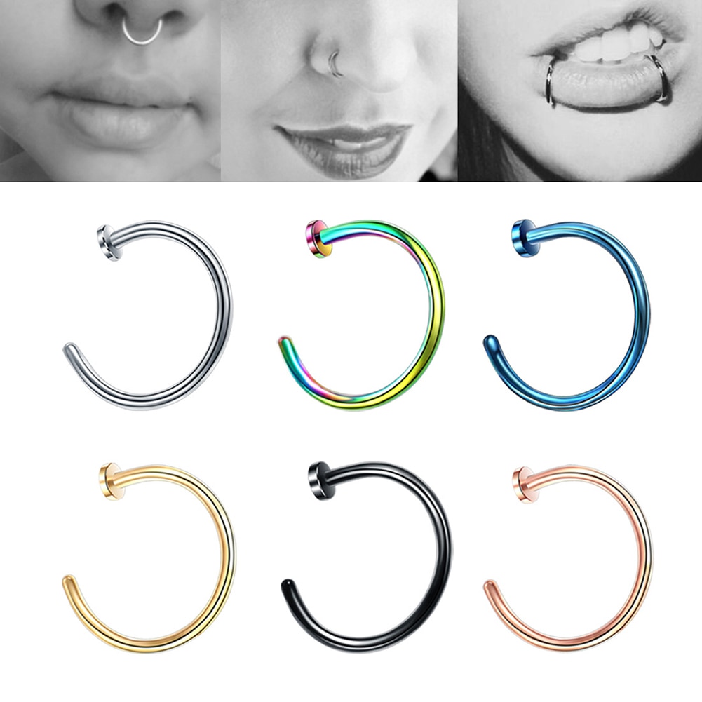 Vrouwen Mannen Rvs Nose Ring Body C Stijl Geen Piercing Bone Clip Sieraden Neus Oorbel Piercing Mode-sieraden