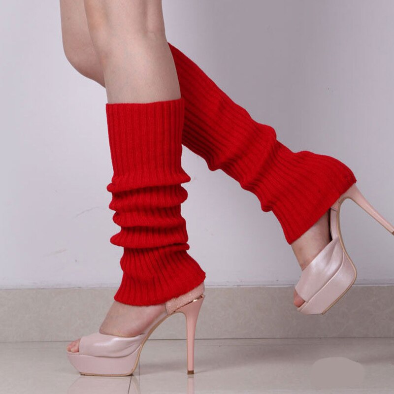 Vrouwen gebreide winter beenwarmers losse stijl dame laars kniekousen leggings warme laarzen been punk effen zwart cool gebreide lange sokken