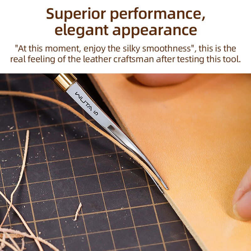 WUTA-biselador de bordes de cuero , herramientas para cuero, herramientas de trabajo de artesanía, cortador de mango de ébano de acero con troquel DC53, cortador de bordes, Creaser, en 6 tamaños